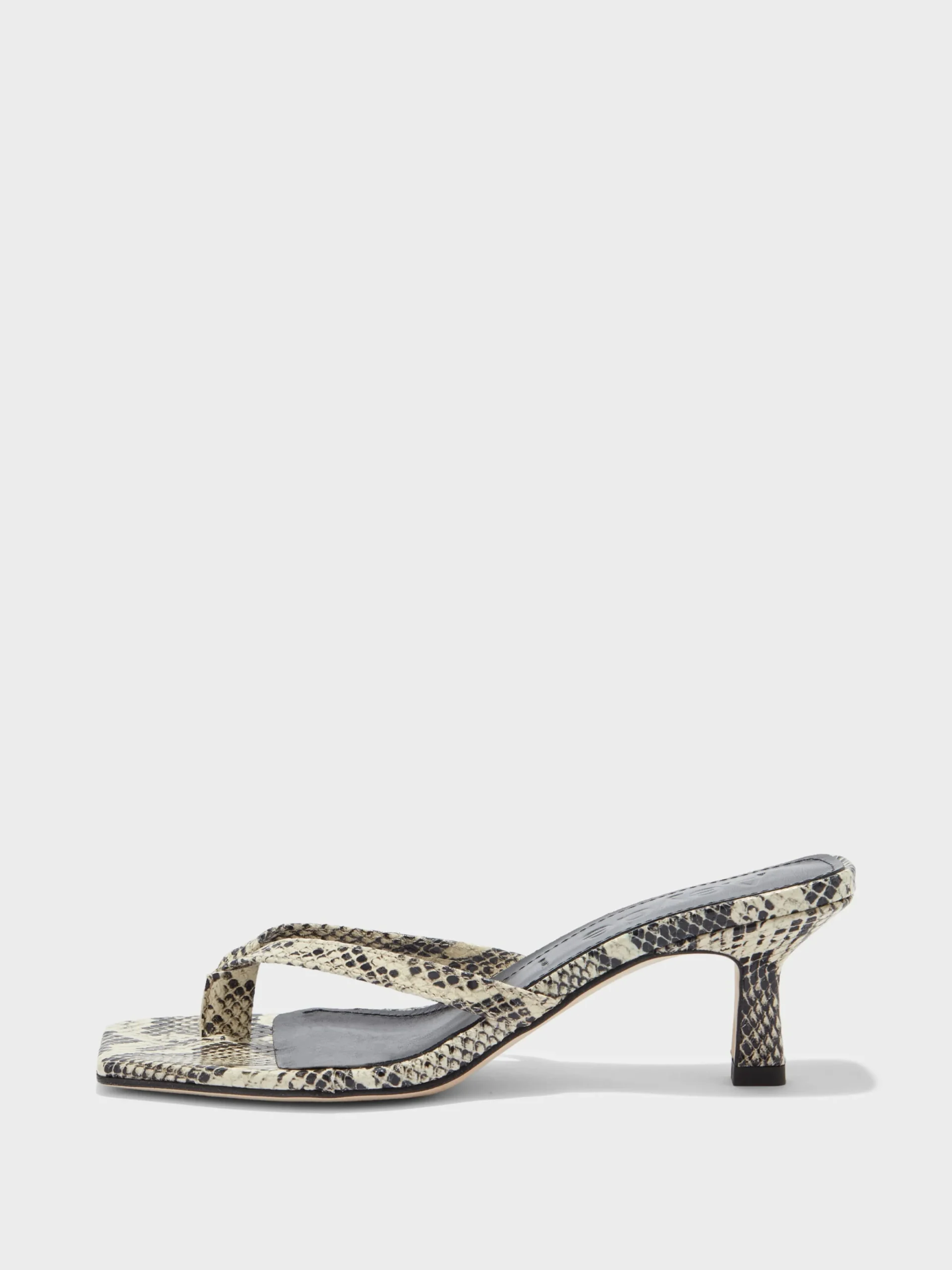Outlet Aeyde Wilma Leather Thong Sandal Creamy Snake