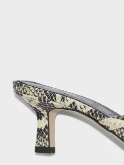 Outlet Aeyde Wilma Leather Thong Sandal Creamy Snake