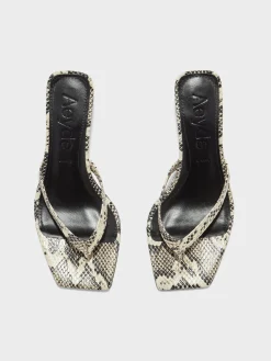 Outlet Aeyde Wilma Leather Thong Sandal Creamy Snake