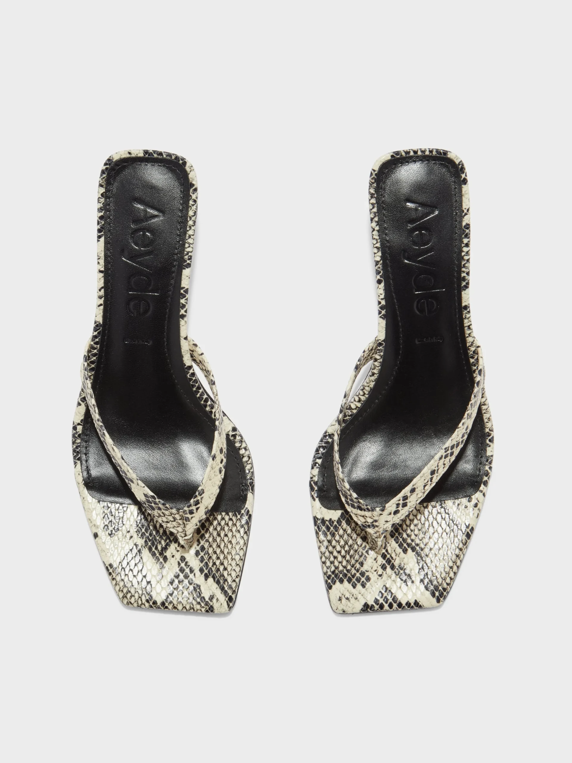 Outlet Aeyde Wilma Leather Thong Sandal Creamy Snake